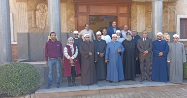 وفد من رجل الدين الإسلامى يزورون دير القديس الأنبا بولا ببنى سويف.. صور
