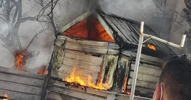 نشوب حريق داخل كشك بالعاشر من رمضان.. صور