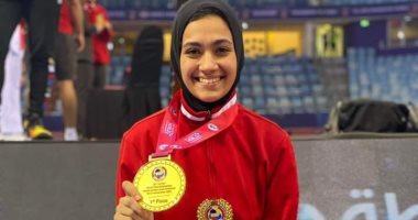 جامعة القاهرة تهنئ الطالبة الفائزة بالمركز الأول فى بطولة العالم للكاراتيه 