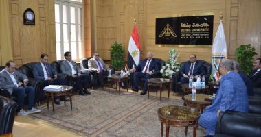 جامعة بنها تبحث التعاون مع معهد الإذاعة والتليفزيون والقومى للسكان.. صور