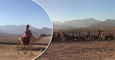 سحر الطبيعة رافد سياحى بسيناء يجذب زوارا من كافة دول العالم.. يستمتعون بهيبة الجبال وجمال الوديان.. يركبون الإبل ويتزحلقون على الرمال الناعمة.. مشروبهم  شاى بالأعشاب ولحوم الصيد تشوى لهم على نار الحطب.. صور