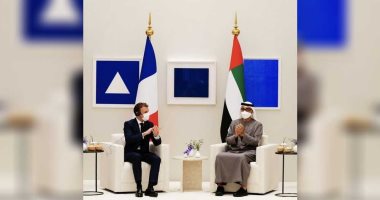 محمد بن زايد يستقبل الرئيس الفرنسى فى "إكسبو 2020 دبى"