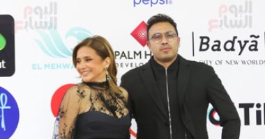 نيللى كريم وزوجها وبسمة وإلهام شاهين وريهام عبد الغفور فى حفل ختام مهرجان القاهرة