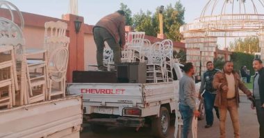 غلق قاعة أفراح مخالفة بقرية برطس بمركز أوسيم