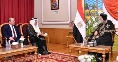 البابا تواضروس الثانى يستقبل رئيس معرض الكويت الدولى بالمقر الباباوى 