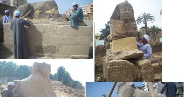 لوحة شرف الأبطال المشاركين فى ترميمات طريق الكباش على مر العصور بالأقصر .. صور