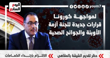 لمواجهة كورونا.. قرارات جديدة للجنة أزمة الأوبئة والجوائح الصحية (إنفوجراف)
