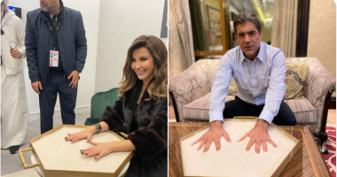 نانسى عجرم ووائل كفورى يوثقان بصمتهما على "Wall of fame" بموسم الرياض.. صور
