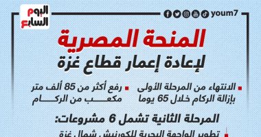 تعرف على تفاصيل المنحة المصرية لإعادة إعمار قطاع غزة.. انفوجراف