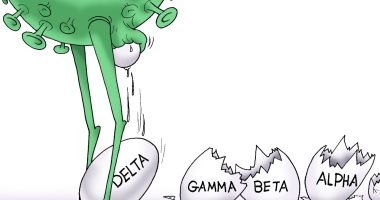 متحورات كوفيد 19 فى كاريكاتير اليوم السابع