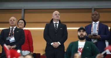 كأس العرب 2021.. إنفانتينو فى مقصورة ملعب مباراة مصر وتونس