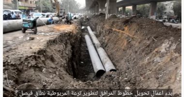الجيزة تبدأ تحويل خطوط المرافق المتعارضة مع تطوير ترعة المريوطية نطاق فيصل