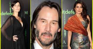 كيانو ريفز وبريانكا شوبرا فى العرض الخاص لفيلم The Matrix Resurrections 
