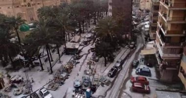 شاهد غيوم وأمطار غزيرة وثلوج تلخص حالة الطقس بالإسكندرية.. صور