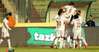 مصطفى فتحى يحرز الهدف الأول للزمالك فى مرمى المقاولون العرب 
