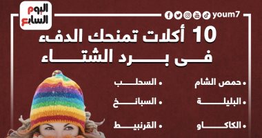 10 أكلات ومشروبات تمنحك الدفء فى برد الشتاء.. إنفوجراف