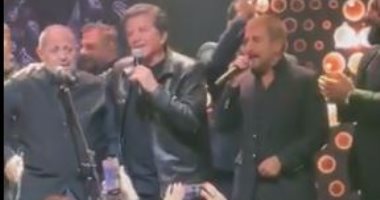 وليد توفيق وعابد فهد يحتفلان بعيد ميلاد جورج وسوف الـ60 فى دبى.. فيديو