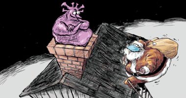 كاريكاتير اليوم.. متحورات فيروس كورونا تٌفسد احتفالات رأس السنة