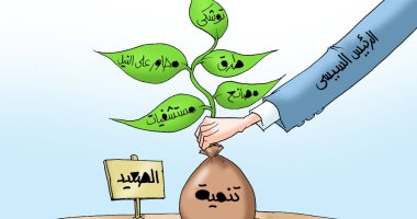 "إعادة إحياء مشروع توشكى" فى كاريكاتير اليوم السابع