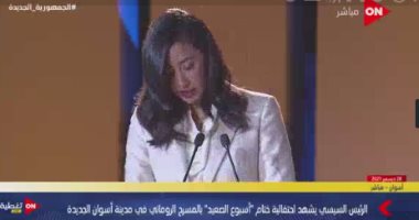 شباب بالجامعة الألمانية يستعرضون الهوية البصرية لأسوان أمام الرئيس السيسي