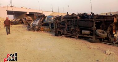 المرور يعيد فتح نفق الطريق الأوسطى بعد رفع حطام تصادم 11 سيارة