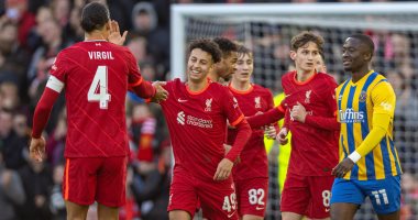 ليفربول يتقدم 2-1 على شروسبري فى الشوط الأول بكأس الاتحاد الإنجليزى