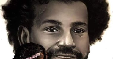 فتاة تبدع فى رسم صورة للنجم محمد صلاح احتفالاً بوصوله الكاميرون