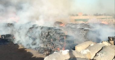 اندلاع حريق هائل فى شونة محلج قطن بالغربية.. فيديو وصور