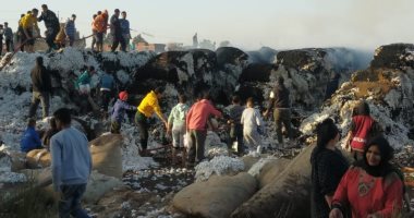 اندلاع حريق هائل فى شونة محلج قطن بالغربية.. لايف 