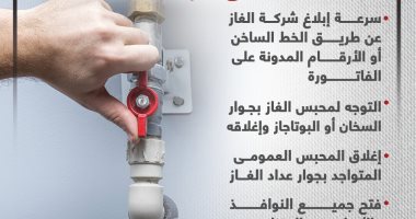 تفاديًا لحدوث الخسائر.. 5 إجراءات مهمة عند تسرب الغاز فى منزلك "إنفو جراف"