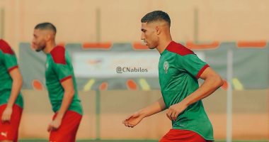 أشرف حكيمي يشارك فى تدريبات المغرب قبل مواجهة مالاوي بكأس أمم إفريقيا