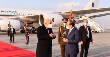 الرئيس السيسي يستقبل نظيره الجزائري عبد المجيد تبون فور وصوله القاهرة..صور