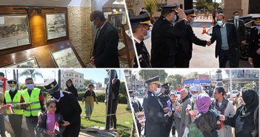 مصر تتزين احتفالا بعيد الشرطة.. رجال الشرطة يحتفلون بعيدهم مع المواطنين.. ويوزعون الورود والأعلام والحلوى بالدقهلية وكفر الشيخ.. والسياح يشاركون بالاحتفالات فى الغردقة.. محافظ الإسماعيلية يتفقد متحف الشرطة 