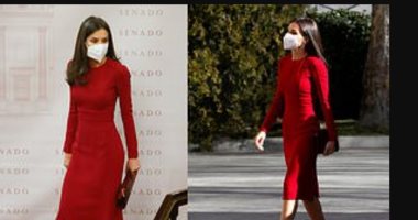 سيدة إعادة التدوير.. ملكة إسبانيا تظهر بفستان أحمر ارتدته عام 2018 "صور"