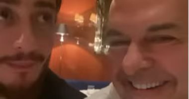 راغب علامة وسعد لمجرد فى وصلة هزار بعد عشائهما معا.. فيديو