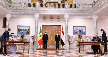 الرئيس السيسي ونظيره السنغالى يشهدان توقيع اتفاقيتى تعاون ومذكرات تفاهم..صور