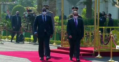 الرئيس السيسي يستقبل نظيره السنغالى فى قصر الاتحادية بمراسم رسمية