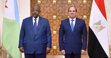الرئيس السيسى فى مؤتمر صحفى مع رئيس جيبوتى"عمر جيلة": مصر تتحلى بإرادة سياسية تهدف إلى التوصل لاتفاق قانونى ملزم حول ملء سد النهضة.. ناقشنا الأوضاع الإقليمية فى القرن الأفريقى.. وافتتاح فرع لبنك مصر بجيبوتى