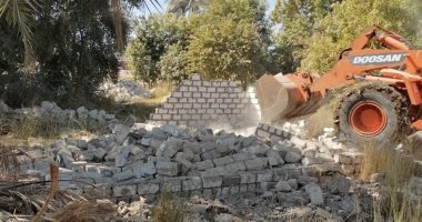 البياضية بالأقصر تزيل 4 حالات تعدى على الزراعة وأملاك السكة الحديد.. صور