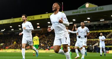 مانشستر سيتي يتفوق على نورويتش بهدف سترلينج بالشوط الأول فى الدورى الإنجليزي