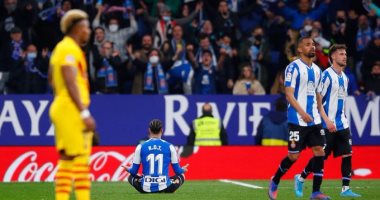 برشلونة يخطف تعادلا بالدقيقة 96 من أنياب إسبانيول في الدوري الإسباني.. فيديو