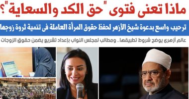 ماذا تعنى فتوى الكد والسعاية؟ مطالب بحفظ حقوق المرأة العاملة.. نقلا عن برلمانى