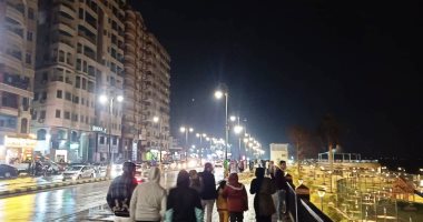 أجواء أوروبية على كورنيش بنى سويف.. والأهالى يقضون الويك إند تحت الأمطار الغزيرة