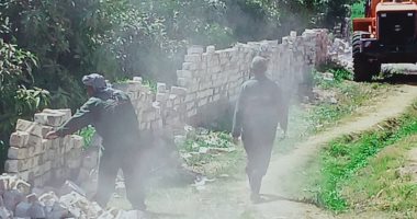 مدينة البياضية تزيل 5 حالات تعد على الأراضى الزراعية بقرية الحبيل.. صور