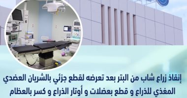 نجاح جراحة دقيقة لإنقاذ ذراع شاب من البتر بعد تعرضه لحادث أسانسير بالأقصر