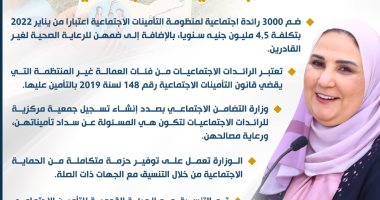 ضم 3000 رائدة لمنظومة التأمينات الاجتماعية.. إنفوجراف