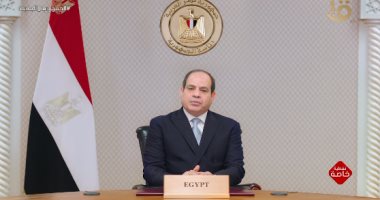 الرئيس السيسى أمام الجلسة الرابعة للمنتدى العالمى للتعافى من جائحة كورونا بمنظمة العمل الدولية: كورونا أزمة إنسانية لا صحية فقط أو اقتصادية أو اجتماعية ولا خروج منها بدون سياسات متكاملة وآليات فاعلة وقدرة مالية