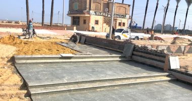 أعمال تطوير وتجميل بمصيف بلطيم ورصف بالإنترلوك والطوب الفرعونى.. صور