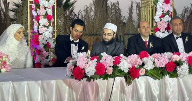 سيف عيسى البطل الأولمبي يحتفل بعقد قرانه على حبيبة عصام لاعبة التايكوندو 