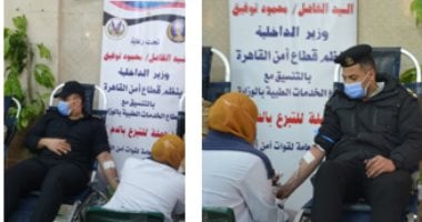 رجال الشرطة يتبرعون بدمائهم للمرضى 